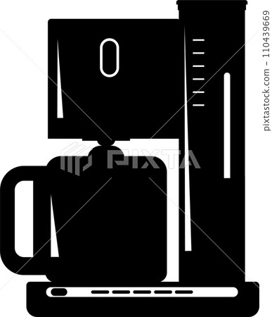 Electric Coffee Maker Icon in flat style. Vector Illustration 110439669