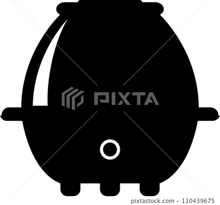 Electric Domestic Popcorn Machine Icon in flat style. Vector Illustration 110439675