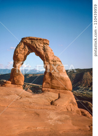Natural landscape of limestone and sandstone rock formations inside a national parks in utah and arizona in north america in summer Natural landscape of limestone and sandstone rock formations inside a national parks in utah and arizona in north america in summer 110439959