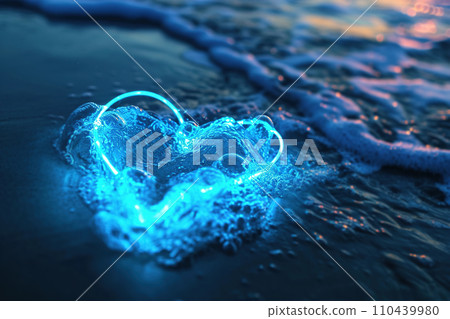 AI-generated content. Neon heart glows amidst ocean waves, symbolizing a deep, abiding love as powerful and constant as the sea, perfect for themes of romance, passion, and the enduring nature of AI-generated content. Neon heart glows amidst ocean waves, symbolizing a deep, abiding love as powerful and constant as the sea, perfect for themes of romance, passion, and the enduring nature of 110439980