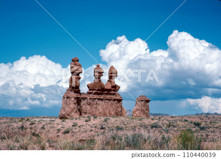 Natural landscape of limestone and sandstone rock formations inside a national parks in utah and arizona in north america in summer Natural landscape of limestone and sandstone rock formations inside a national parks in utah and arizona in north america in summer 110440039