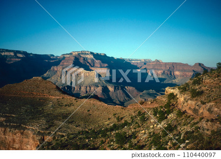 Natural landscape of limestone and sandstone rock formations inside a national parks in utah and arizona in north america in summer Natural landscape of limestone and sandstone rock formations inside a national parks in utah and arizona in north america in summer 110440097