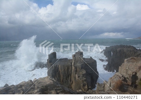 Sea of Japan, Tojinbo in winter Sea of Japan, Tojinbo in winter 110440271
