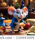 Adorable tiny mouse with luxury cheese.. 110441009