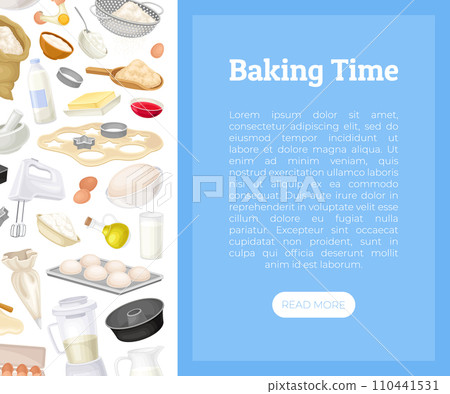 Baking Tool and Ingredients Banner Design Vector Template Baking Tool and Ingredients Banner Design Vector Template 110441531