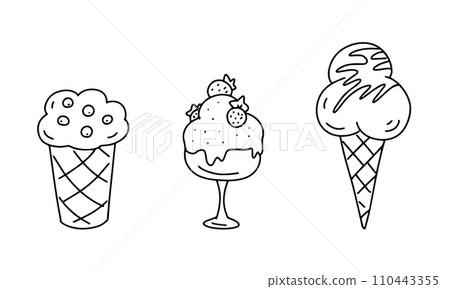 A ice cream in a waffle cup 110443355