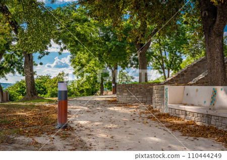 green park next to the famous Benedictine Monastery of Tihany, Lake Balaton 110444249