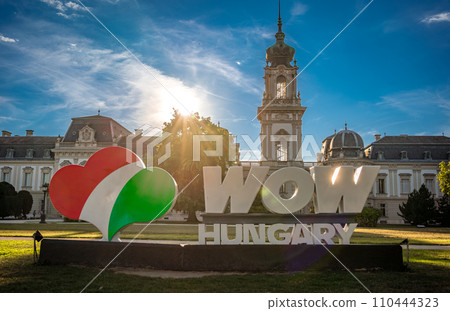 travel hungary concept: The Festetics Palace, Baroque palace located in the Keszthely, Zala, Hungary. 110444323