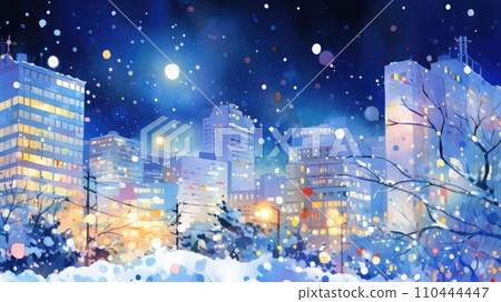 Snowy cityscape Generative AI Snowy cityscape Generative AI 110444447