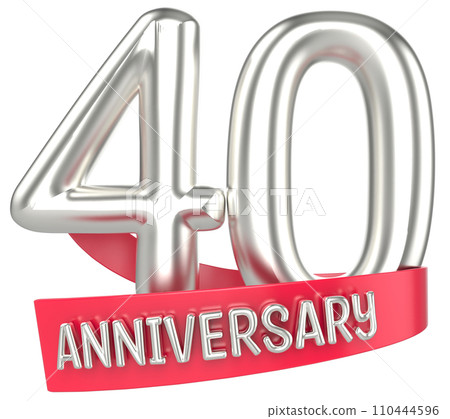 Happy Anniversary Number Silver 3D Render 110444596