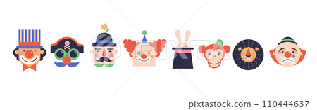 Circus, Carnival, Street Festival, Purim Carnival concept illustrations, elements and icons. Cute Circus, Carnival, Street Festival, Purim Carnival concept illustrations, elements and icons. Cute 110444637