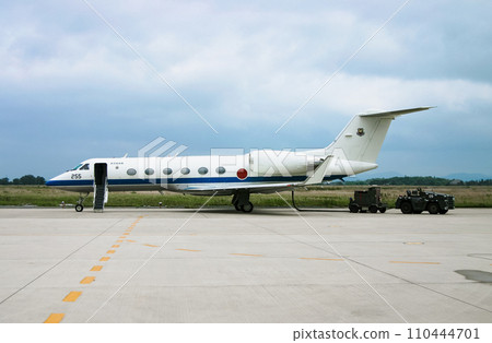 Japan Air Self-Defense Force multi-purpose support aircraft U-4 preparing for takeoff 110444701