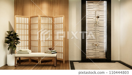 Toilet and decoartion on modern zen toilet room japan style. 110444803