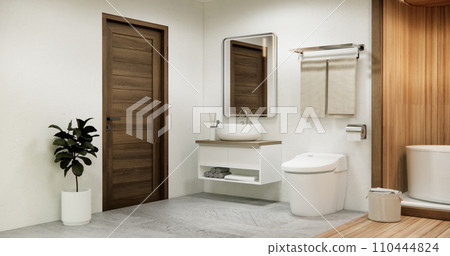 The Bath and toilet on bathroom japanese style. The Bath and toilet on bathroom japanese style. 110444824