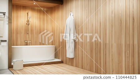 The Bath and toilet on bathroom japanese style. 110444825