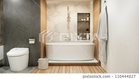 The Bath and toilet on bathroom japanese style. 110444827