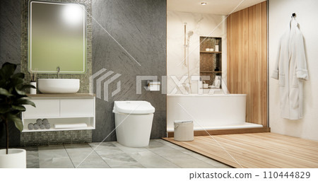 The Bath and toilet on bathroom japanese style. 110444829