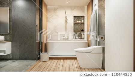 The Bath and toilet on bathroom japanese style. 110444830