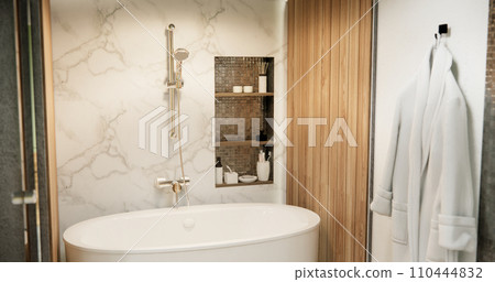 The Bath and toilet on bathroom japanese style. The Bath and toilet on bathroom japanese style. 110444832