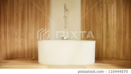 The Bath and toilet on bathroom japanese style. 110444870