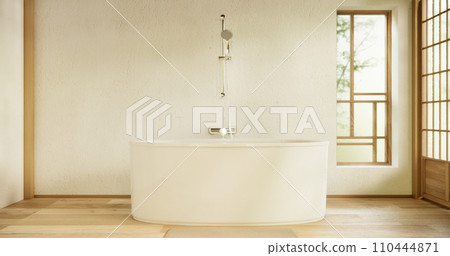 The Bath and toilet on bathroom japanese style. The Bath and toilet on bathroom japanese style. 110444871