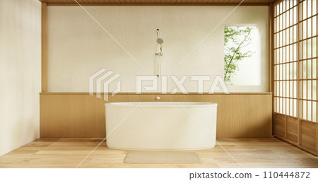 The Bath and toilet on bathroom japanese style. The Bath and toilet on bathroom japanese style. 110444872