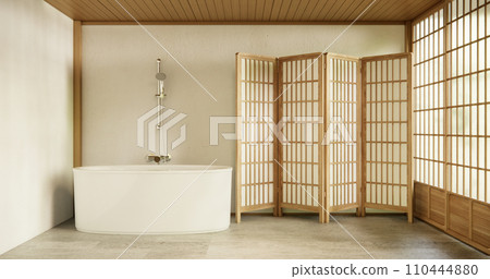 The Bath and toilet on bathroom japanese style. The Bath and toilet on bathroom japanese style. 110444880