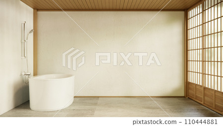 The Bath and toilet on bathroom japanese style. The Bath and toilet on bathroom japanese style. 110444881