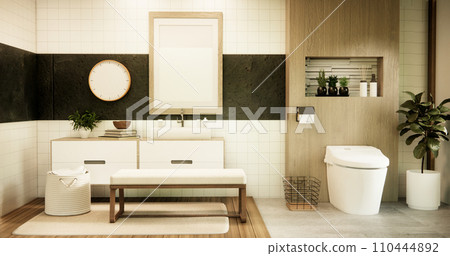 Hand washing sink in the bathroom modern japan style. 110444892