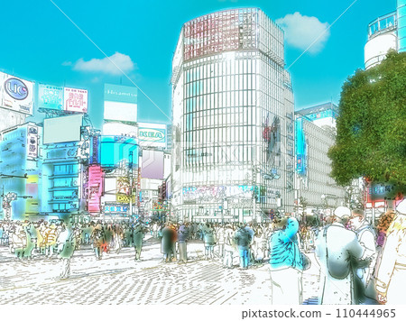 Shibuya station square scramble crossing 110444965