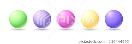 Set of pastel colored balls in the style of y2k bright colors Set of pastel colored balls in the style of y2k bright colors 110444993