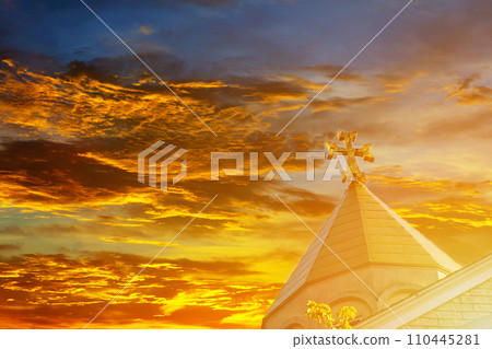 Apostolic Armenian church cross sky 110445281