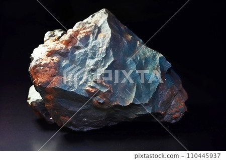 Anthonyite is a rare precious natural stone on a black background. AI generated. Header banner mockup with space. 110445937