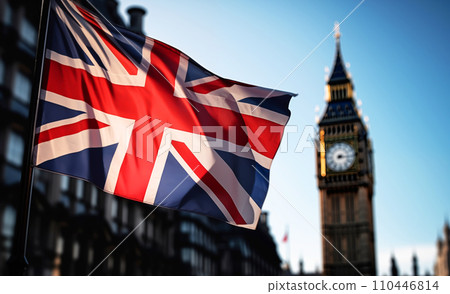 Flag of Great Britain, United Kingdom. City of London flag background. Flag of Great Britain, United Kingdom. City of London flag background. 110446814