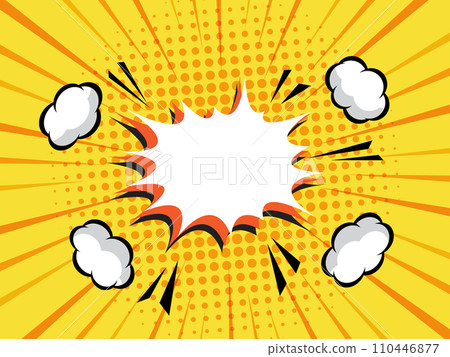 abstract comic book, pop art cartoon background with blank speech bubble 110446877