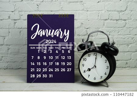 January 2024 annual monthly desk calendar for planning and management 110447182