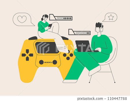 Cross-platform play abstract concept vector illustration. Cross-platform play abstract concept vector illustration. 110447788