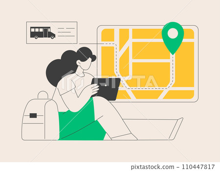 School bus tracking system abstract concept vector illustration. School bus tracking system abstract concept vector illustration. 110447817