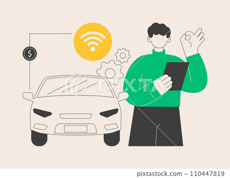 In vehicle payments abstract concept vector illustration. In vehicle payments abstract concept vector illustration. 110447819
