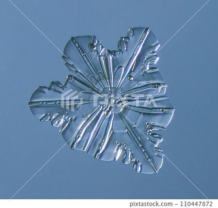 Natural snowflake crystal close-up macro photo Natural snowflake crystal close-up macro photo 110447872