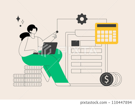 Net income calculating abstract concept vector illustration. 110447894