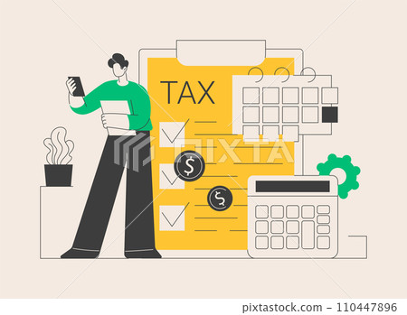 Tax year abstract concept vector illustration. Tax year abstract concept vector illustration. 110447896