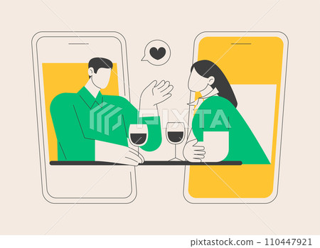 Online dating abstract concept vector illustration. Online dating abstract concept vector illustration. 110447921