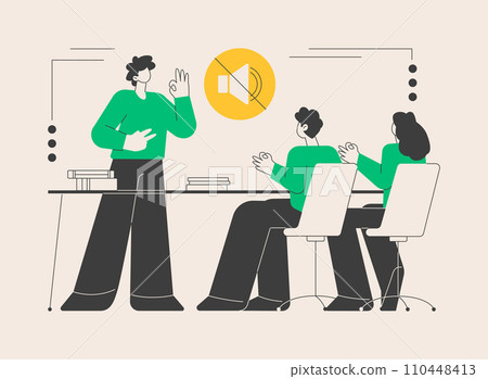 Sign language classes abstract concept vector illustration. Sign language classes abstract concept vector illustration. 110448413