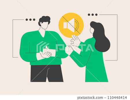 Sign language conversation abstract concept vector illustration. 110448414