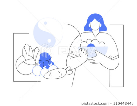 Macrobiotic diet isolated cartoon vector illustrations. Macrobiotic diet isolated cartoon vector illustrations. 110448443