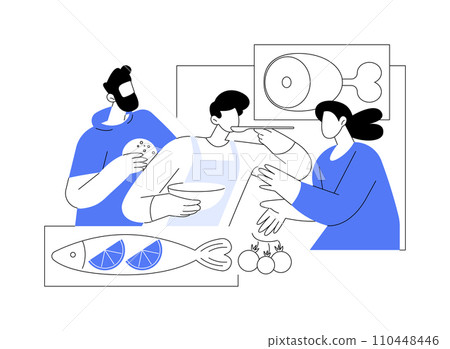 Paleo diet isolated cartoon vector illustrations. 110448446