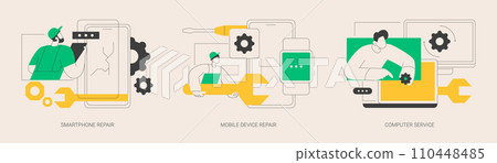 Gadget fixing abstract concept vector illustrations. 110448485