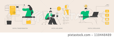 Business digitalization abstract concept vector illustrations. Business digitalization abstract concept vector illustrations. 110448489