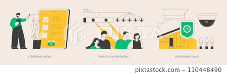 People monitoring and analytics abstract concept vector illustrations. People monitoring and analytics abstract concept vector illustrations. 110448490
